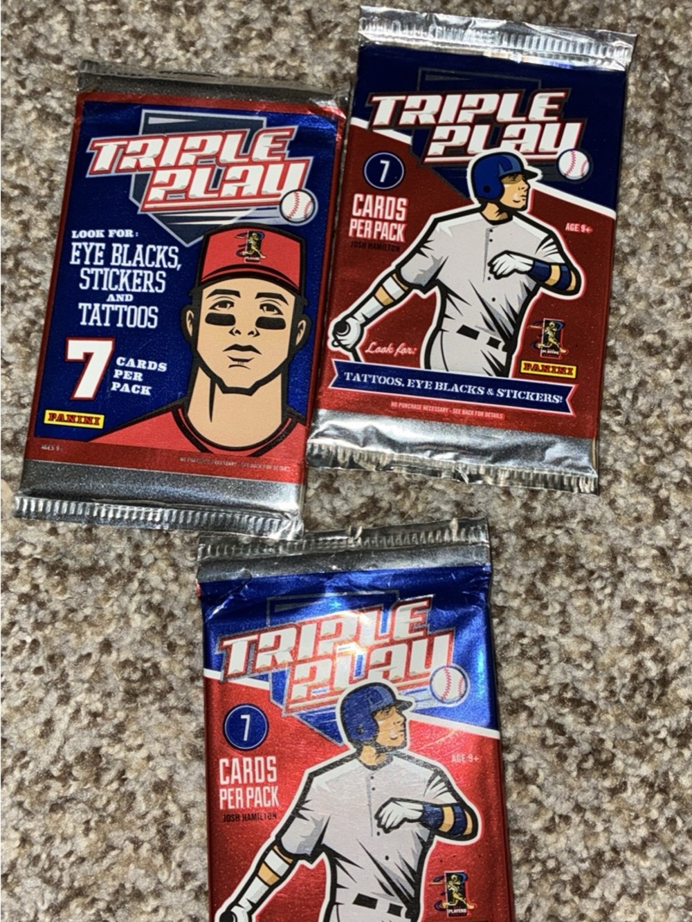 Panini Triple Play Card Packs - Red & Blue Artwork